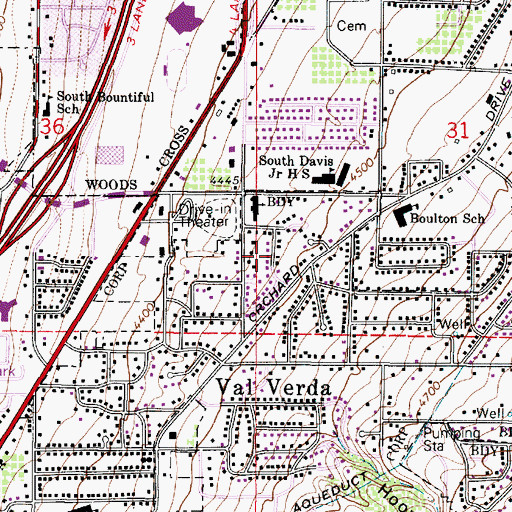 Topographic Map of South Church Heights, UT