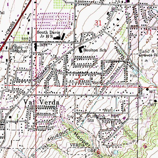 Topographic Map of Val Vista, UT