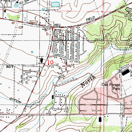 Topographic Map of Aura Acres, UT