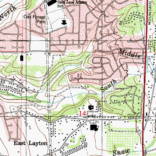 Topographic Map of Country Oaks, UT