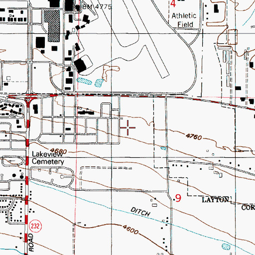 Topographic Map of Lakeview Mobile Home Park, UT