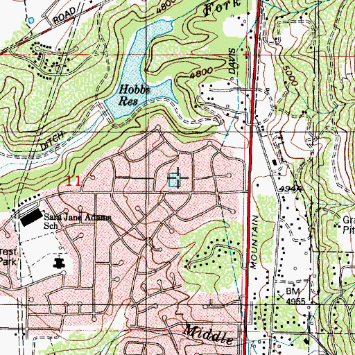 Topographic Map of Oak Forest Two, UT