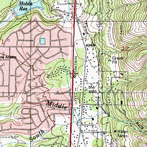 Topographic Map of Oak Hollow, UT
