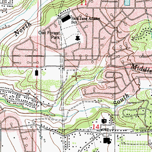 Topographic Map of Rolling Oaks, UT