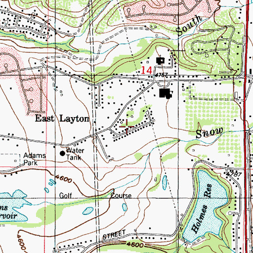 Topographic Map of Wooded Hills, UT