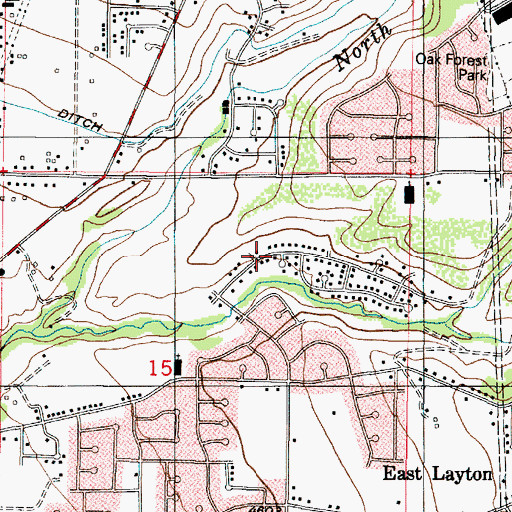 Topographic Map of East Layton Hills, UT