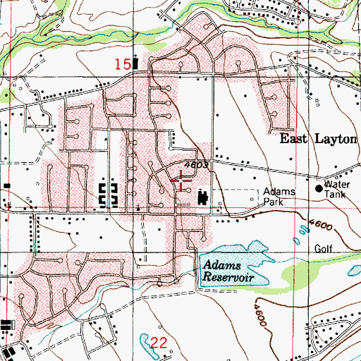 Topographic Map of Eastwood Estates, UT