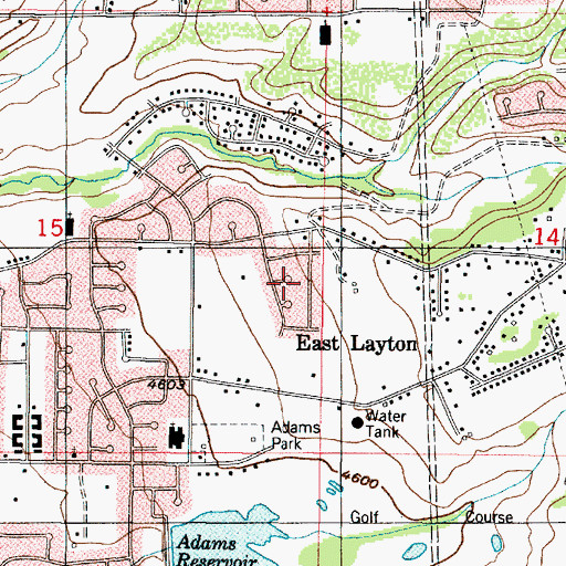Topographic Map of Ridgeview Park, UT