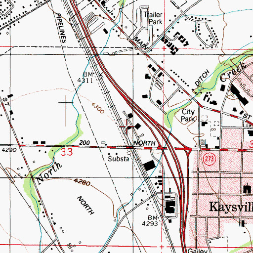 Topographic Map of Chantilly Square, UT