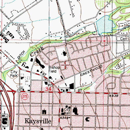 Topographic Map of Crestwood Acres, UT