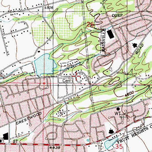 Topographic Map of Eastridge, UT