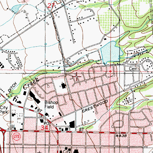 Topographic Map of Fairfield Farm Estates, UT