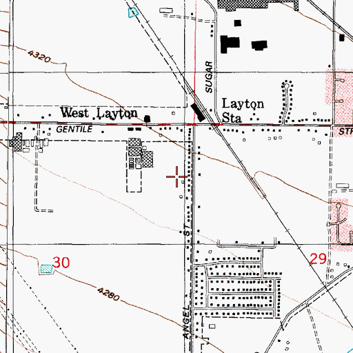 Topographic Map of Green Lawns, UT