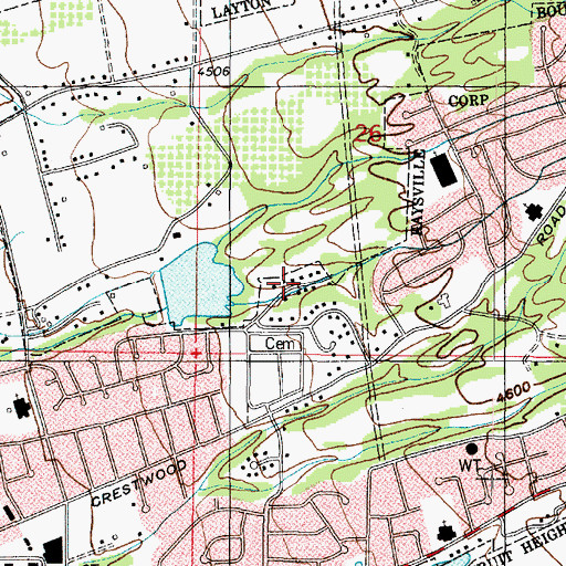 Topographic Map of Hods Hollow, UT