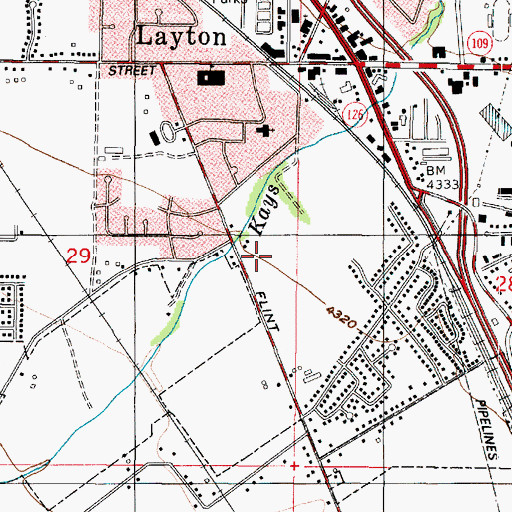 Topographic Map of Hodson Estates, UT
