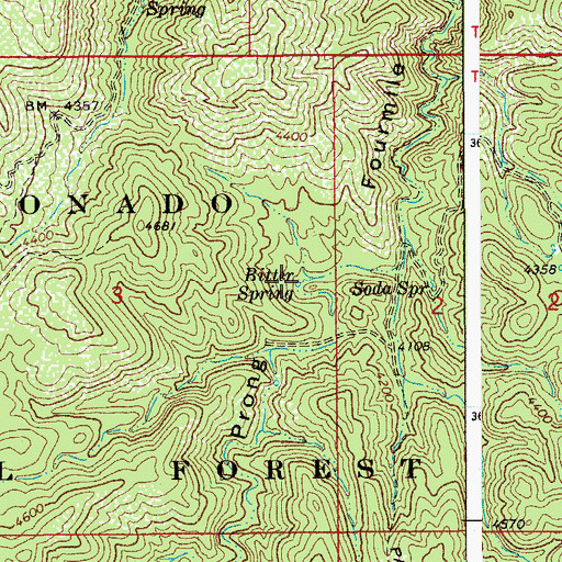 Topographic Map of Bitter Spring, AZ