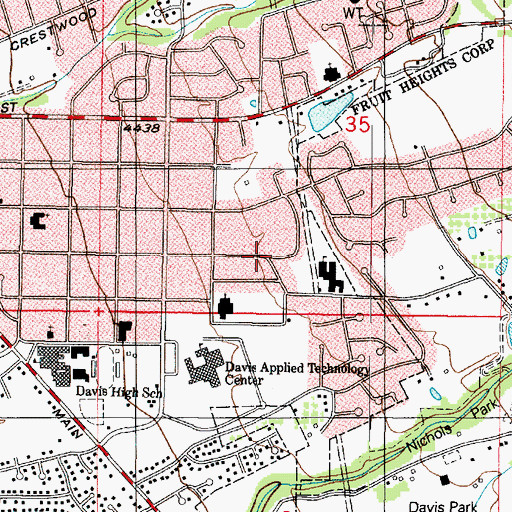 Topographic Map of Kaysville Heights, UT