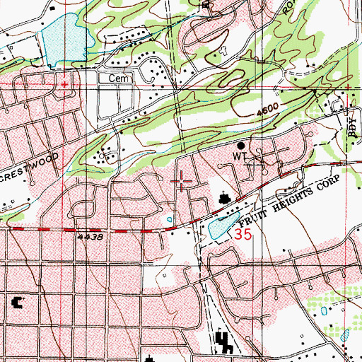 Topographic Map of Lake Hills, UT