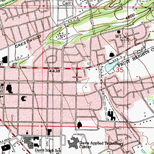 Topographic Map of Leedot Heights, UT