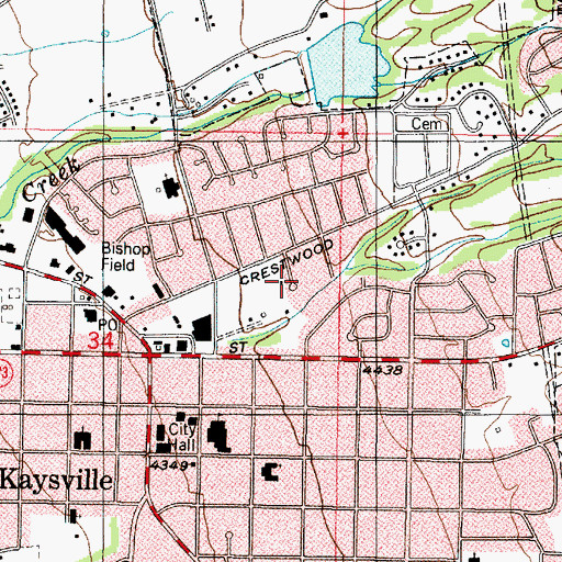 Topographic Map of Millcreek Estates, UT