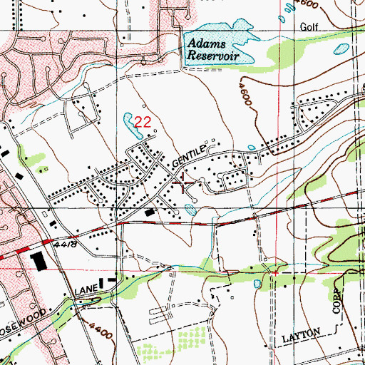 Topographic Map of Morgan Farms, UT