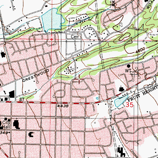 Topographic Map of Oak Lane Heights, UT