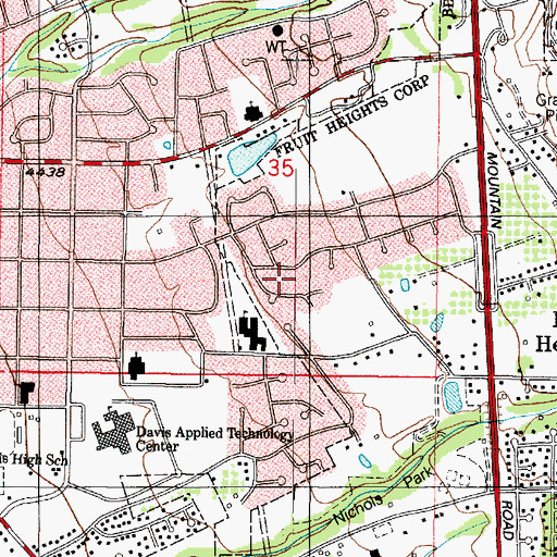 Topographic Map of Peach Tree, UT