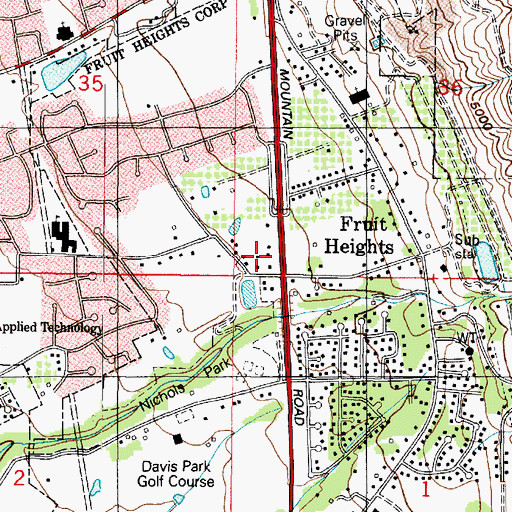 Topographic Map of Ruby Acres, UT