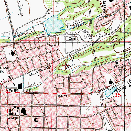 Topographic Map of Twin Creek Estates, UT