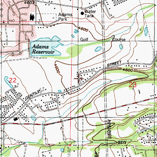 Topographic Map of Wheat Ridge, UT