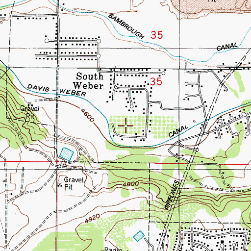 Topographic Map of Cherry Farm Estates, UT