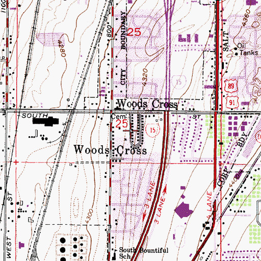 Topographic Map of Cahoon Acres, UT