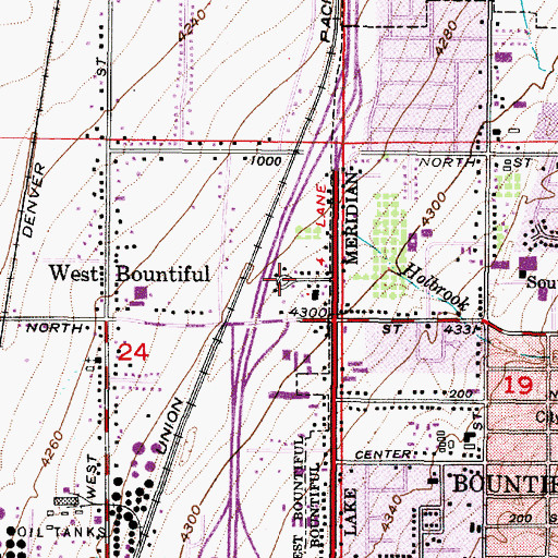 Topographic Map of Evergreen Acres, UT