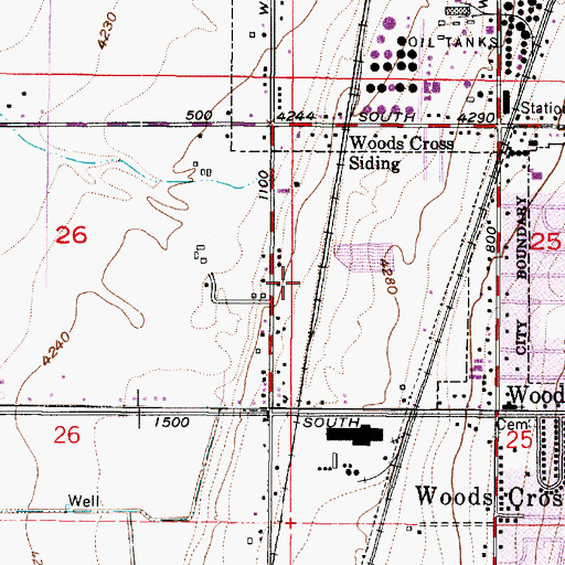 Topographic Map of Manna Acres, UT
