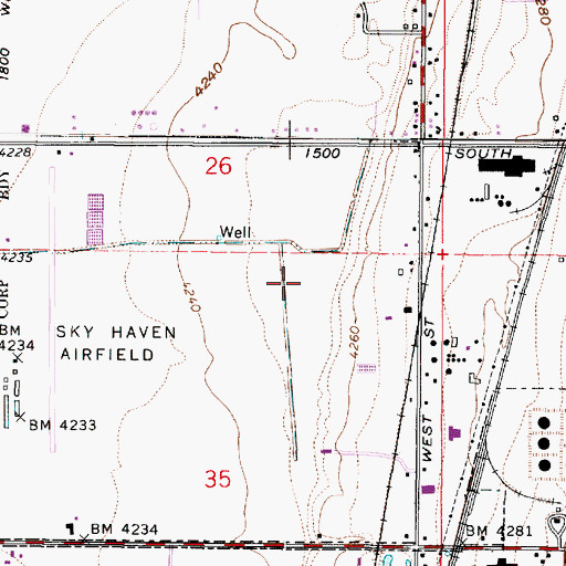 Topographic Map of Meadow Crossing, UT