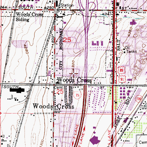 Topographic Map of Ridgeview Estates, UT