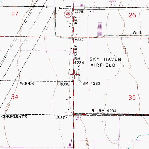 Topographic Map of Skypark T Hanger, UT