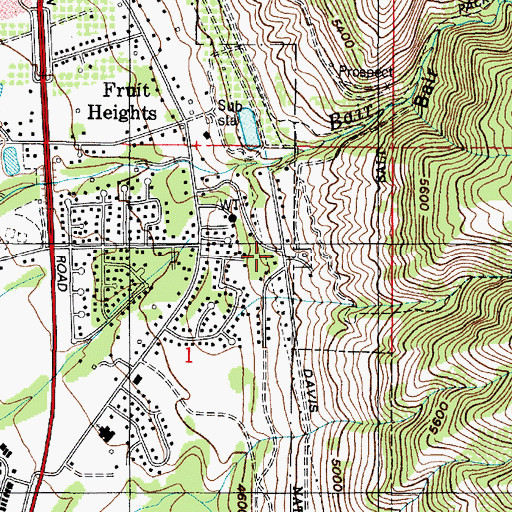 Topographic Map of East Oaks, UT
