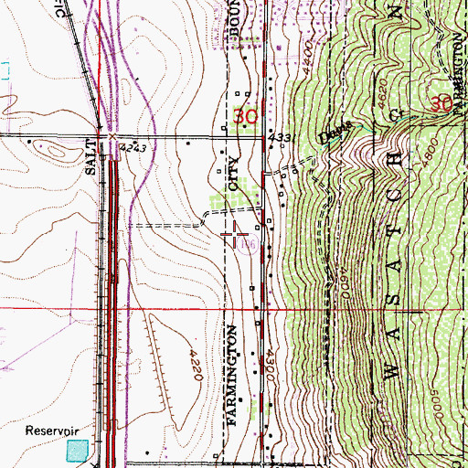Topographic Map of Farmington Bay, UT