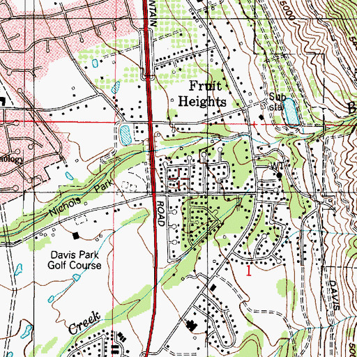 Topographic Map of Green Oaks Estates, UT