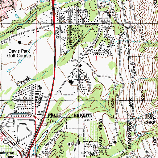 Topographic Map of Harvey Farm Estates, UT