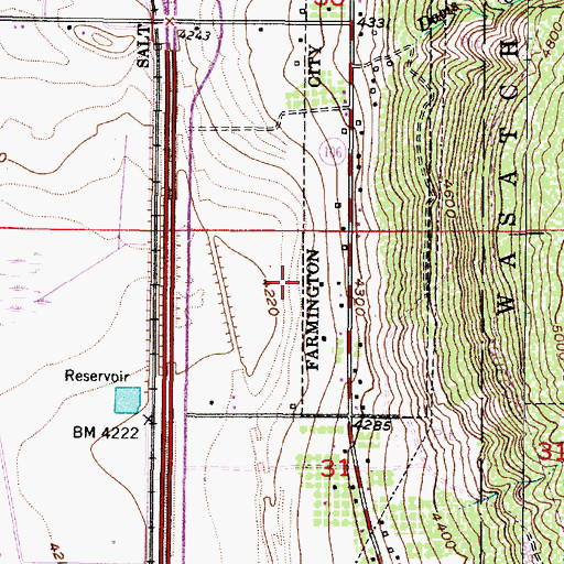 Topographic Map of Hillside Meadow, UT