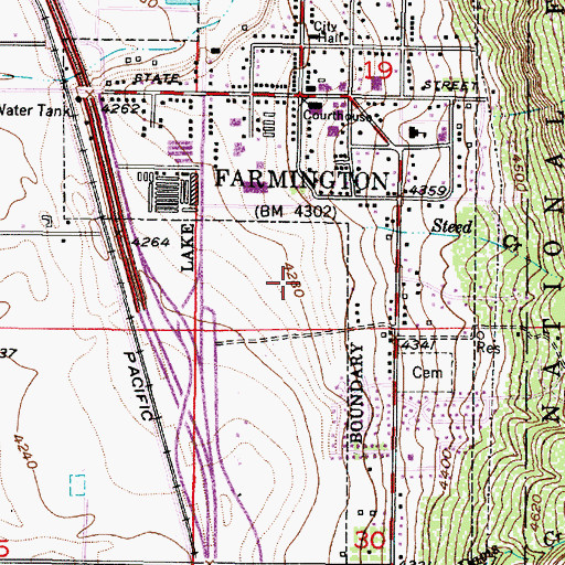 Topographic Map of Meadowbrook, UT