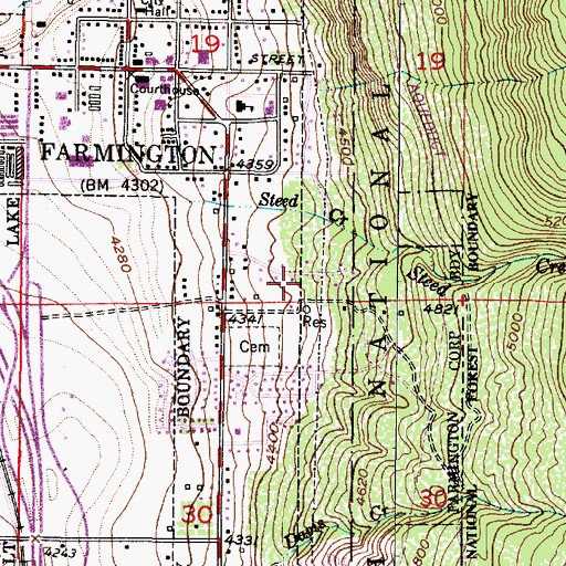 Topographic Map of Oak Lane, UT