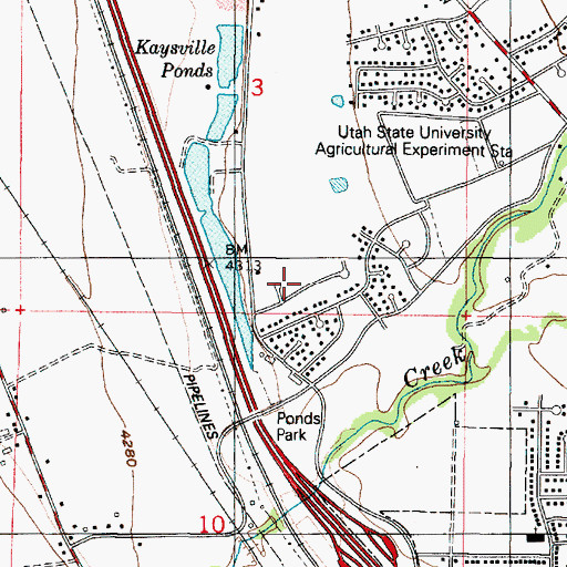 Topographic Map of Country Lane, UT