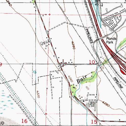 Topographic Map of Misty Meadows, UT