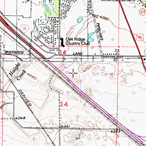Topographic Map of Oakridge Country Club Estates, UT