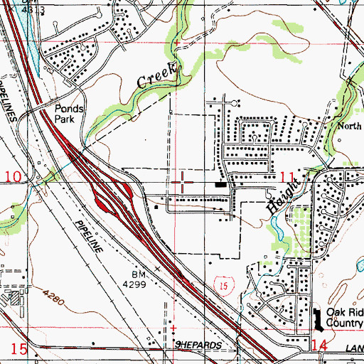 Topographic Map of Oakridge Highlands, UT