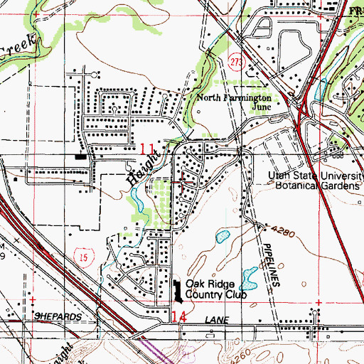 Topographic Map of Oakridge Village, UT