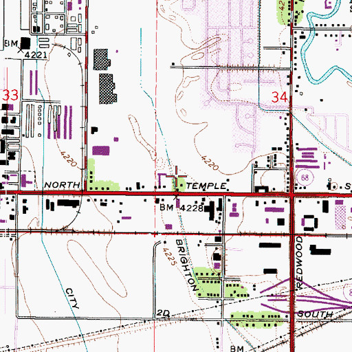 Topographic Map of Airport East Business Park, UT